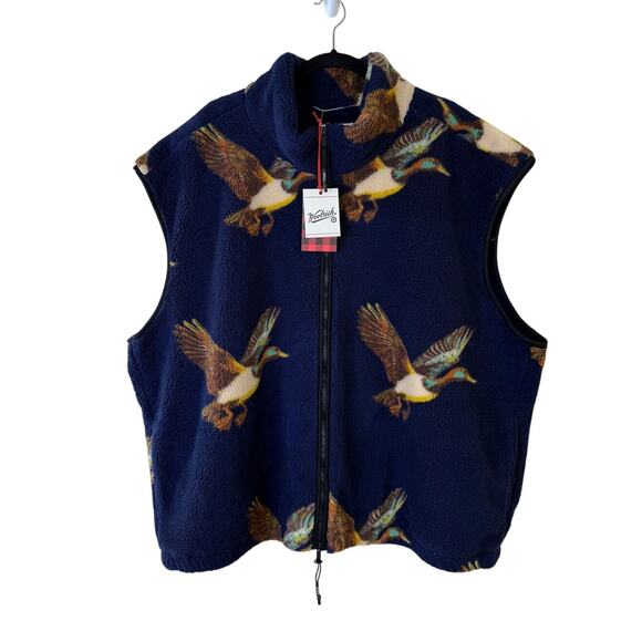 Woolrich Jackets & Blazers - NWT Woolrich x Target Adult Duck Print Fleece Vest Blue Zipper Unisexx XXL 2XL